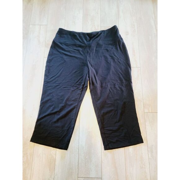 Falls Creek L‎ Black Pull-Up Stretch Capri Pants Workput Athletic Large - Picture 1 of 5